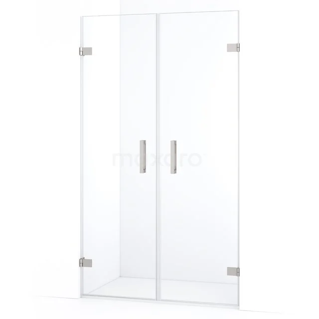 Diamond Shower door | 115 cm Stainless steel Clear glass Pivot door DDE2060620BR