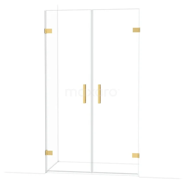 Diamond Duschtür | 115 cm Gold Klarglas Drehtür DDE2060620GG Glasene Duschtür mit goldenen Scharnieren und Haltegriffen, elegantes Design; perfekt für einen modernen Badezimmerstil.