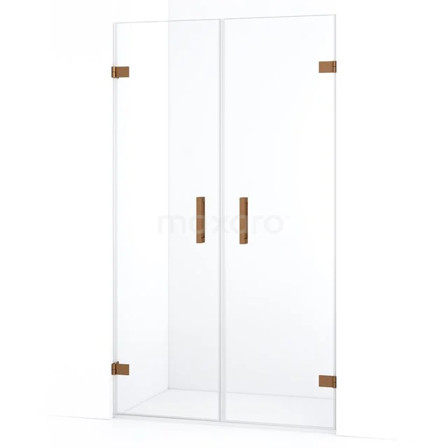 Diamond Shower door | 115 cm Copper Clear glass Pivot door DDE2060620KP