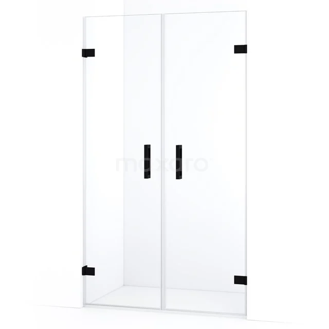 Diamond Shower door | 115 cm Matte black Clear glass Pivot door DDE2060620MB