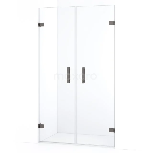 Diamond Douchedeur | 115 cm Zwart metaal Helder glas Draaideur DDE2060620ZM