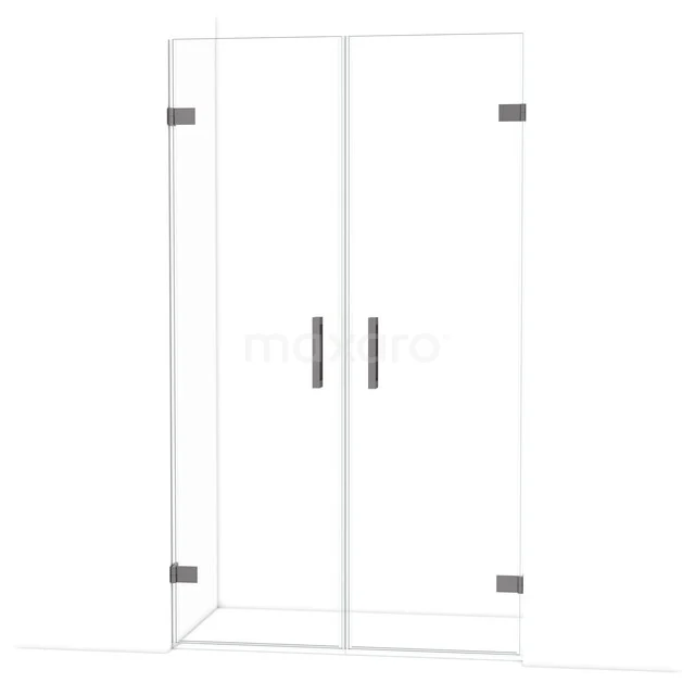 Duschtür Diamond DDE2060620ZM Glasene Duschtür mit Schwarz metallenen Scharnieren, doppelte Türen und schickem modernem Design, perfekt für jede Badezimmergestaltung.