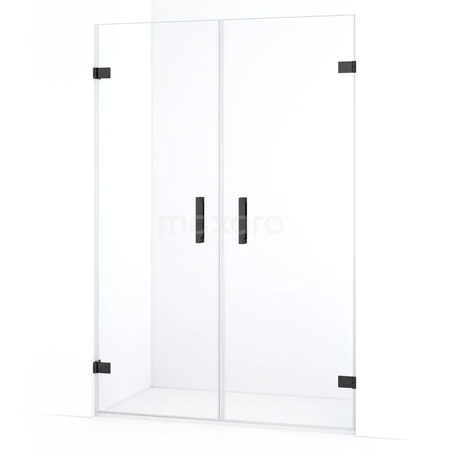 Diamond Shower door | 135 cm Black chrome Clear glass Pivot door DDE2070720BC