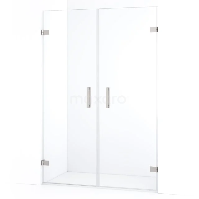 Diamond Shower door | 135 cm Stainless steel Clear glass Pivot door DDE2070720BR