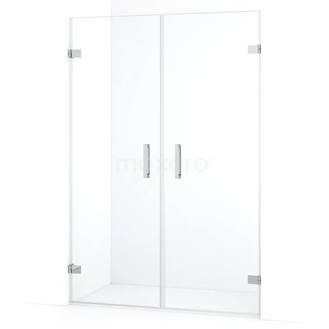 Diamond Shower door | 135 cm Chrome Clear glass Pivot door DDE2070720C