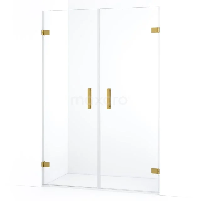 Diamond Shower door | 135 cm Gold Clear glass Pivot door DDE2070720GG