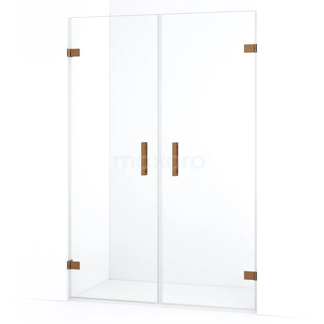Diamond Shower door | 135 cm Copper Clear glass Pivot door DDE2070720KP