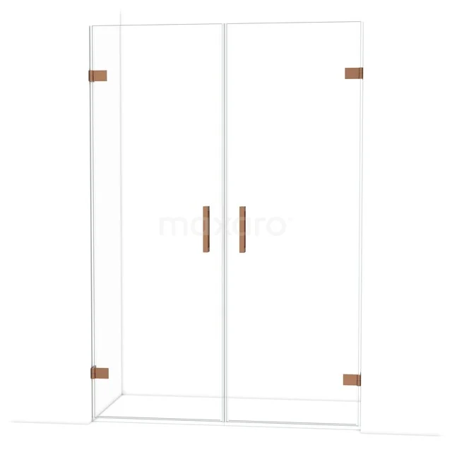 Duschtür Diamond DDE2070720KP Glas Duschwand mit doppelten Türen, goldfarbigen Details und schickem Design, perfekt für ein luxuriöses Badezimmerinterieur.