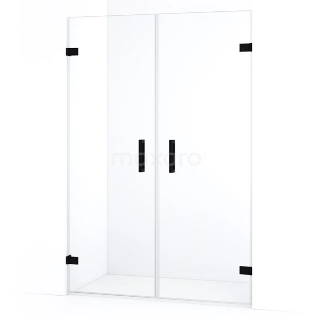 Diamond Douchedeur | 135 cm Mat zwart Helder glas Draaideur DDE2070720MB