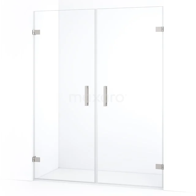 Diamond Shower door | 155 cm Stainless steel Clear glass Pivot door DDE2080820BR