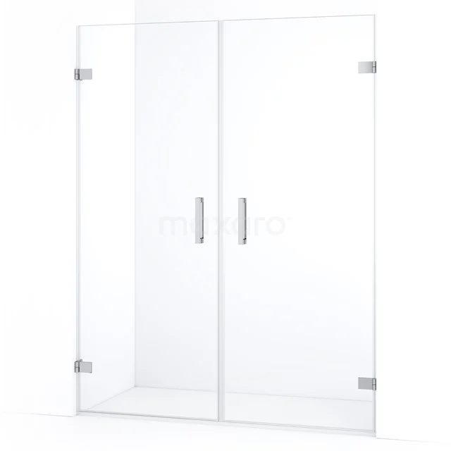 Diamond Shower door | 155 cm Chrome Clear glass Pivot door DDE2080820C