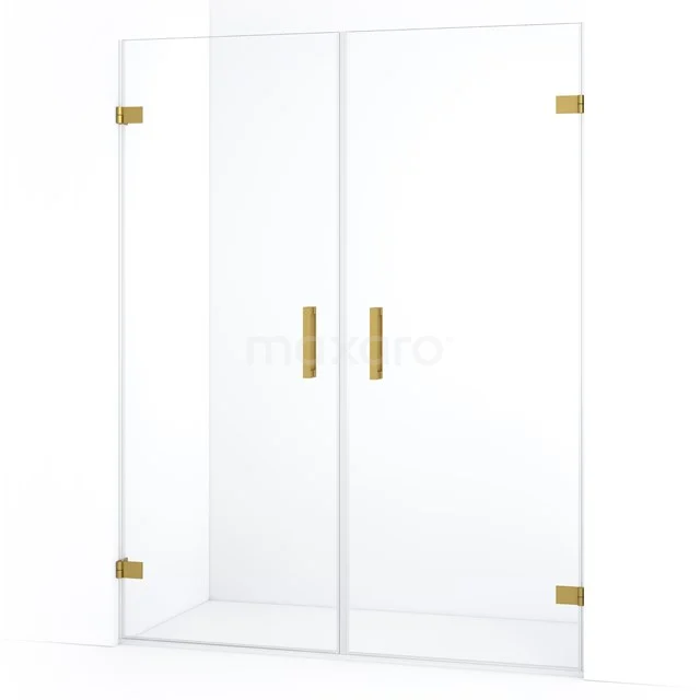 Diamond Shower door | 155 cm Gold Clear glass Pivot door DDE2080820GG