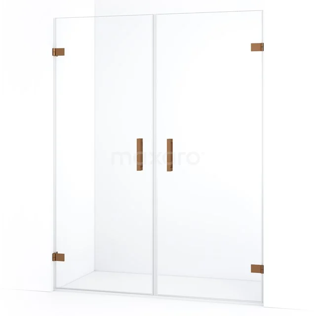 Diamond Shower door | 155 cm Copper Clear glass Pivot door DDE2080820KP
