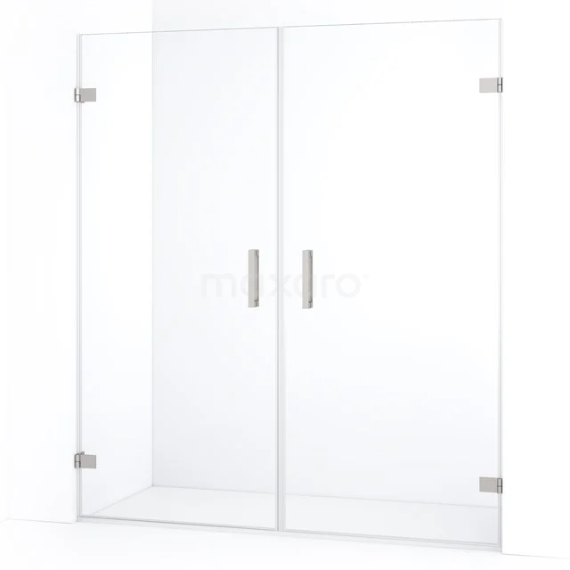 Diamond Shower door | 175 cm Stainless steel Clear glass Pivot door DDE2090920BR