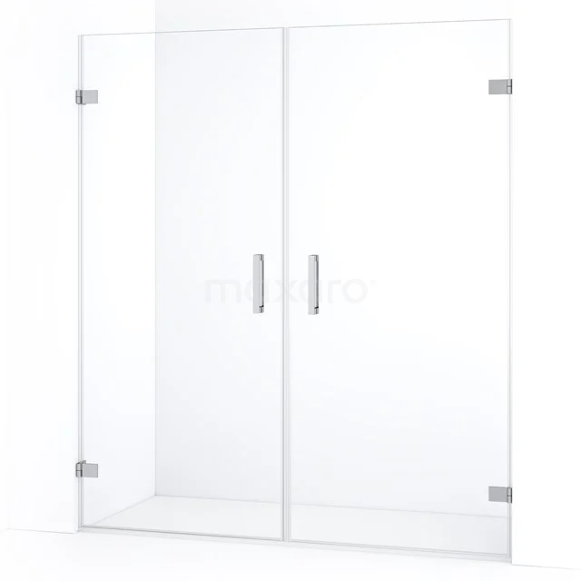 Diamond Shower door | 175 cm Chrome Clear glass Pivot door DDE2090920C
