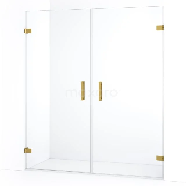 Diamond Shower door | 175 cm Gold Clear glass Pivot door DDE2090920GG