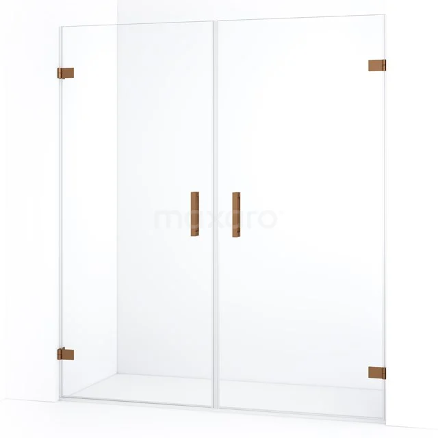 Diamond Shower door | 175 cm Copper Clear glass Pivot door DDE2090920KP