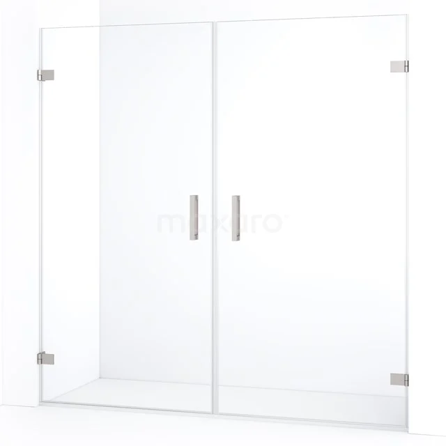 Diamond Shower door | 195 cm Stainless steel Clear glass Pivot door DDE2101020BR