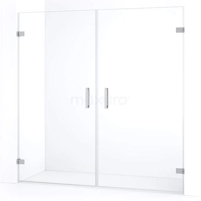 Diamond Shower door | 195 cm Chrome Clear glass Pivot door DDE2101020C