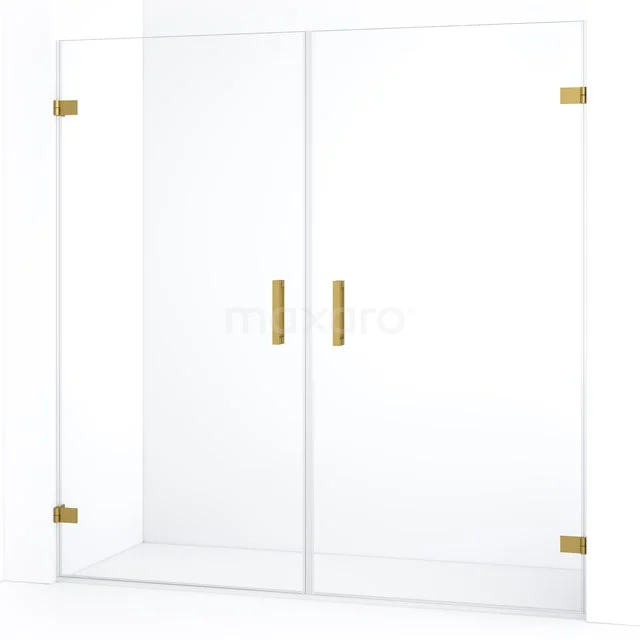 Diamond Shower door | 195 cm Gold Clear glass Pivot door DDE2101020GG