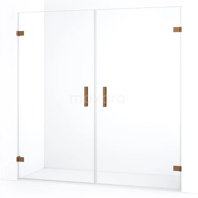 Diamond Shower door | 195 cm Copper Clear glass Pivot door DDE2101020KP