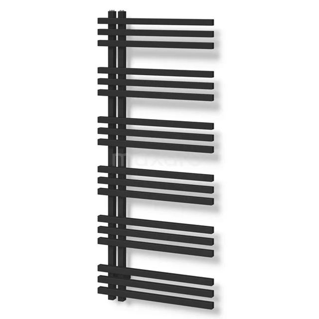 Kepler Handdoekradiator | 55x130 cm Mat zwart 1001 Watt Aluminium Centrale verwarming DR63_0513SBN