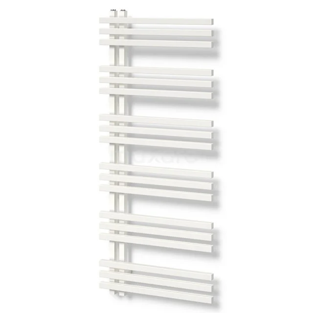 Aluminium Handtuchheizkörper Kepler Matt Weiß 1001 watt 55x130cm Vertikal DR63_0513SWN Weißer Design-Handtuchheizkörper mit horizontalen Rohren für das Badezimmer, modern und stilvoll, aus langlebigem Metall gefertigt.