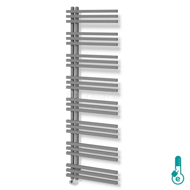 Kepler Radiator Electric | 55x174 cm Light grey 1242 W att Aluminium DR63_0517RLN-E Modern chrome design radiator with horizontal tubes, ideal for heating and drying towels in the bathroom.