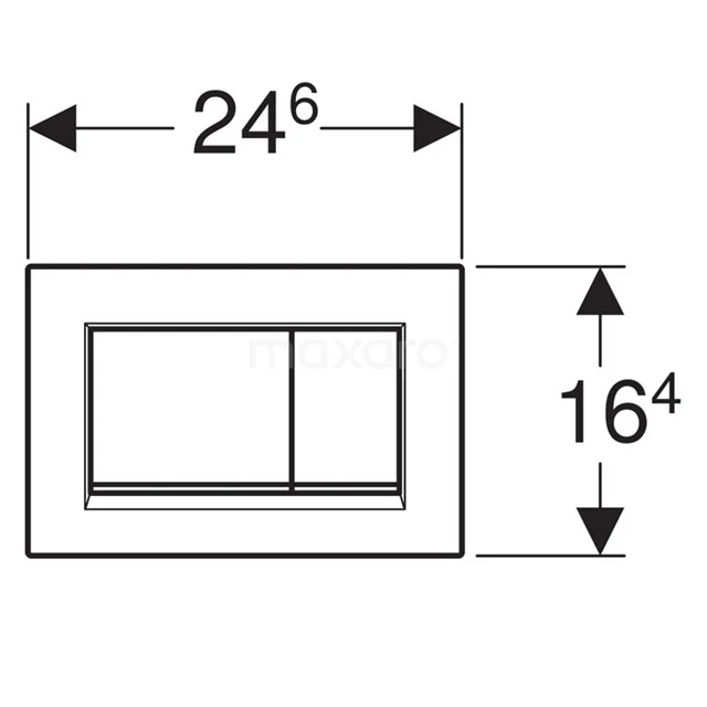 Geberit Sigma 20 Bedieningsplaat 24,6x16,4 cm Zwart/Chroom/Zwart