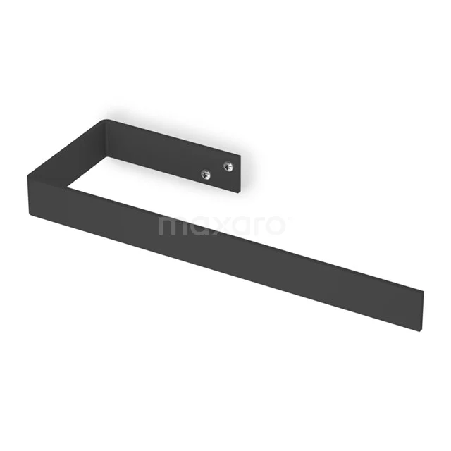 Schwarzer Metall-Handtuchhalter für das Badezimmer, modernes minimalistisches Design, geeignet für die Wandmontage.