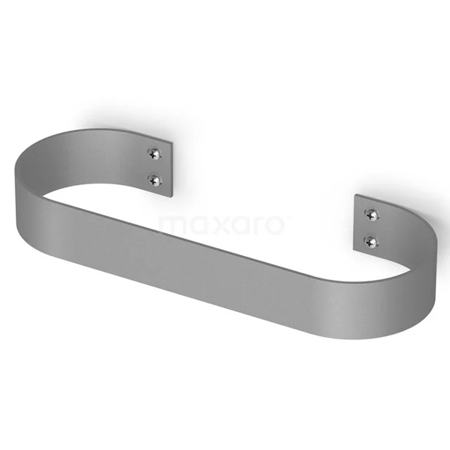 Edelstahl-Handtuchhalter, gebogenes Design, matt silberfarben, ideal für einen modernen Badezimmerstil.