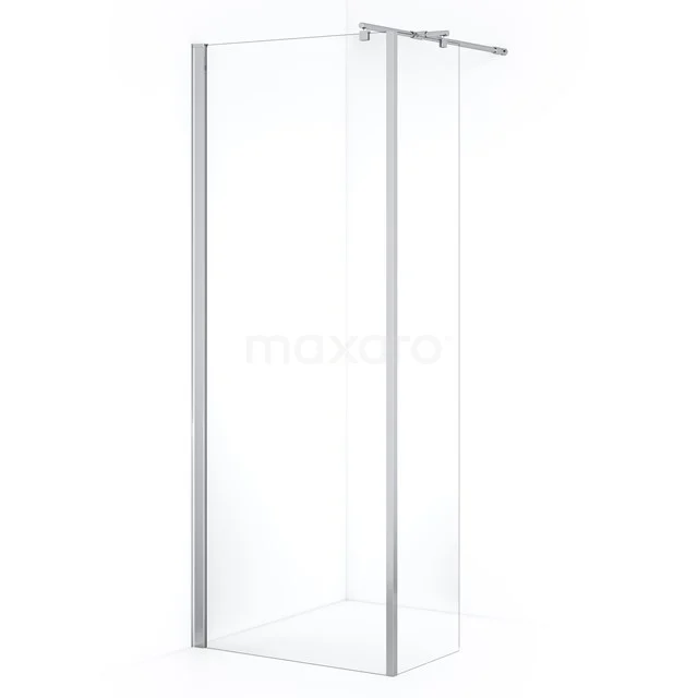 Zircon Comfort Walk-in shower | 70 cm Chrome Clear glass Fixed wall with side panel GH-0704013