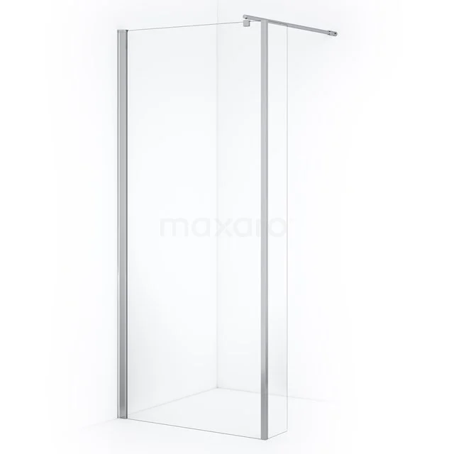 Zircon Comfort Walk-in shower | 80 cm Chrome Clear glass Fixed wall with side panel GH-0802011