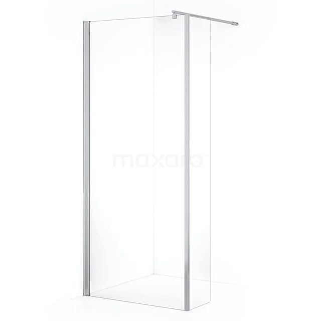 Zircon Comfort Walk-in shower | 80 cm Chrome Clear glass Fixed wall with side panel GH-0803011