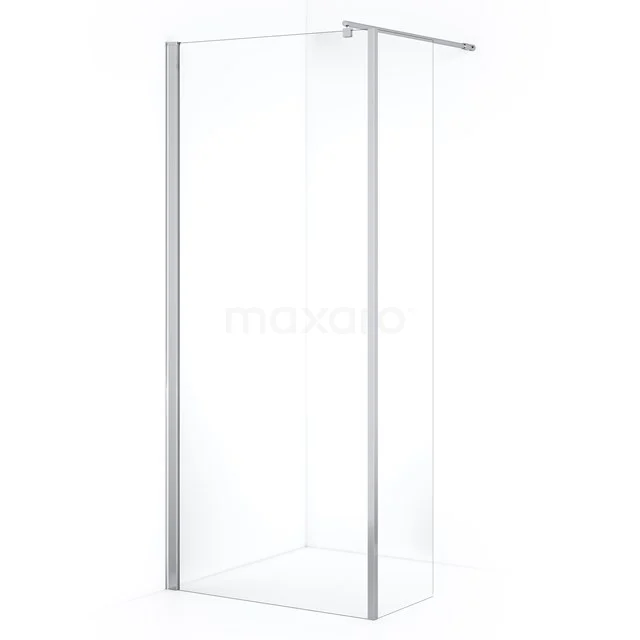Zircon Comfort Walk-in shower | 80 cm Chrome Clear glass Fixed wall with side panel GH-0804011