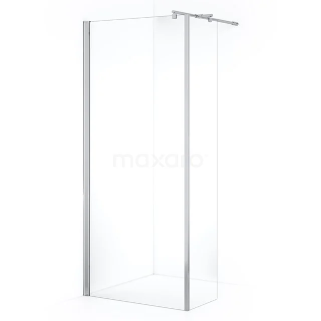 Zircon Comfort Walk-in shower | 80 cm Chrome Clear glass Fixed wall with side panel GH-0804013