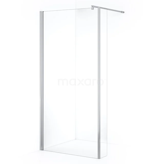 Zircon Comfort Walk-in shower | 90 cm Chrome Clear glass Fixed wall with side panel GH-0902011
