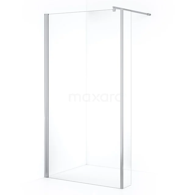 Zircon Comfort Walk-in shower | 100 cm Chrome Clear glass Fixed wall with side panel GH-1002011