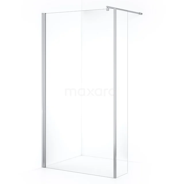 Zircon Comfort Walk-in shower | 100 cm Chrome Clear glass Fixed wall with side panel GH-1003011