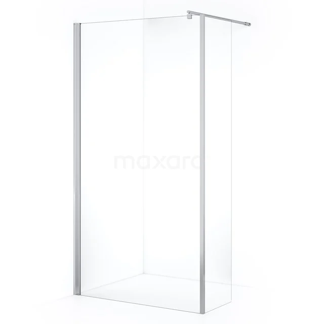 Zircon Comfort Walk-in shower | 100 cm Chrome Clear glass Fixed wall with side panel GH-1004011