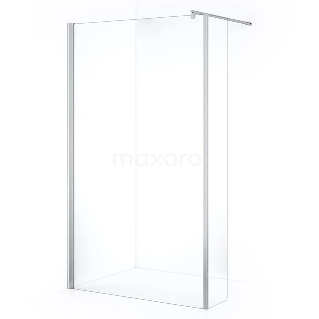 Zircon Comfort Walk-in shower | 110 cm Chrome Clear glass Fixed wall with side panel GH-1103011