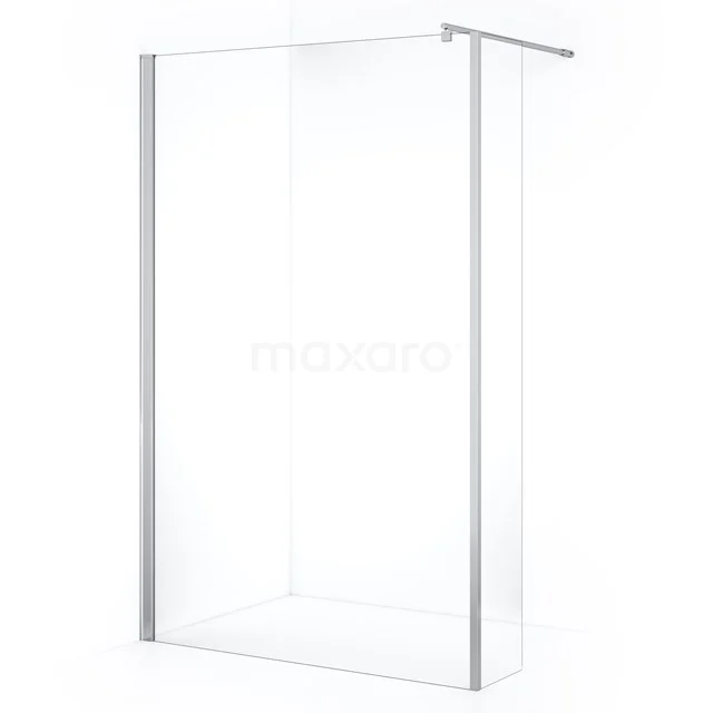 Zircon Comfort Walk-in shower | 120 cm Chrome Clear glass Fixed wall with side panel GH-1203011