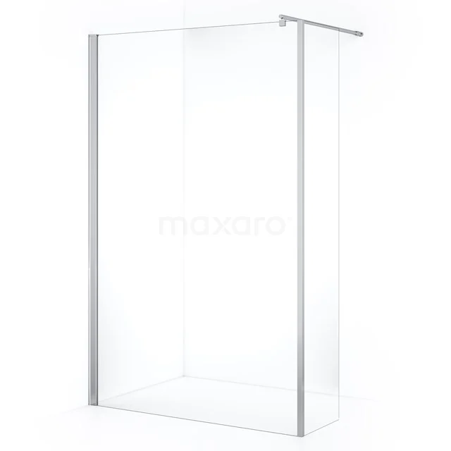 Zircon Comfort Walk-in shower | 120 cm Chrome Clear glass Fixed wall with side panel GH-1204011