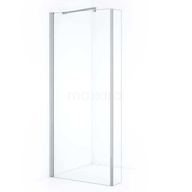 Zircon Comfort Walk-in shower | 80 cm Chrome Clear glass Fixed wall with side panel GH-0802012