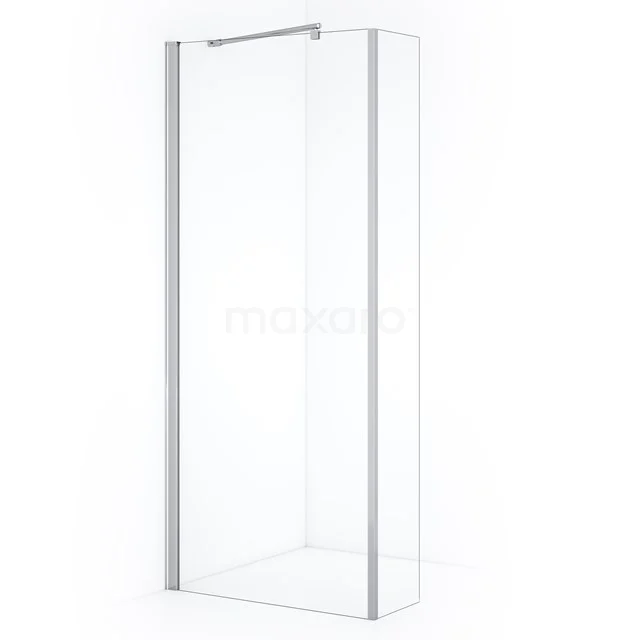 Zircon Comfort Walk-in shower | 80 cm Chrome Clear glass Fixed wall with side panel GH-0803012