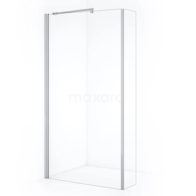 Zircon Comfort Walk-in shower | 100 cm Chrome Clear glass Fixed wall with side panel GH-1003012