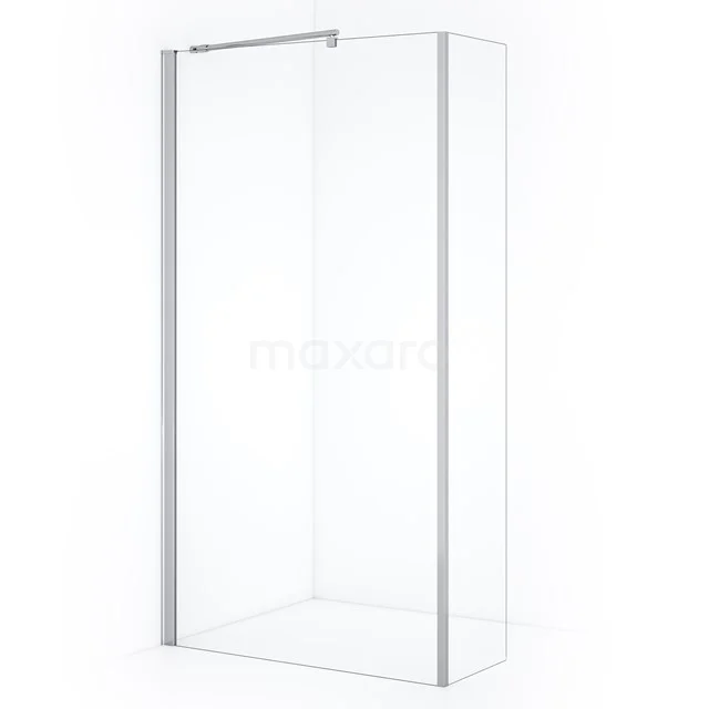 Zircon Comfort Walk-in shower | 100 cm Chrome Clear glass Fixed wall with side panel GH-1004012