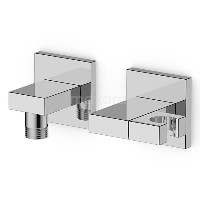 Handbrausehalter Cubic Chrom, Wandmontage, Chrom 22.156.870NS Chrom glänzende quadratische Waschbeckenarmatur aus modernem Design mit robuster Konstruktion, ideal für ein stilvolles Badezimmer.
