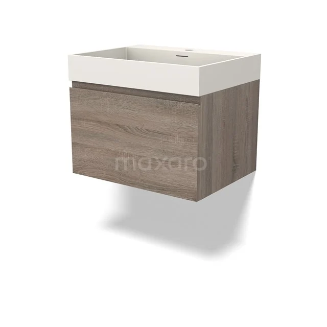 Modulo Waschtische | 60 cm Eiche Grifflos front Solid Surface 1 Schublade BMW11-04233