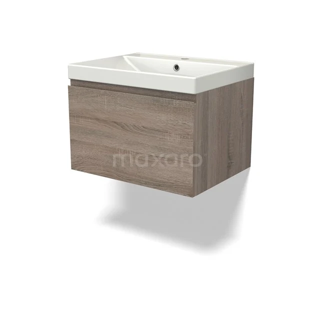 Modulo Vanity units with basin | 60 cm Oak Handle-less front Ceramic 1 drawer BMW11-04237